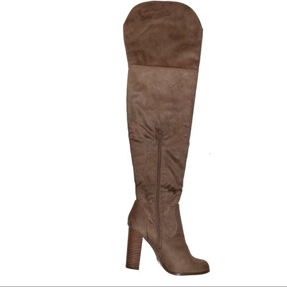 NWT Charlotte Russe Nessa Tan Knee High Boots Size 7 - Picture 3 of 6